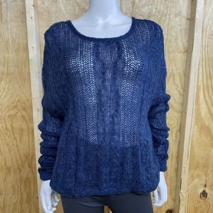 Free People M Sweater Top Angel Soft Pullover Loose Knit Alpaca Drop Shoulder